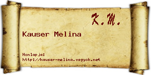 Kauser Melina névjegykártya
